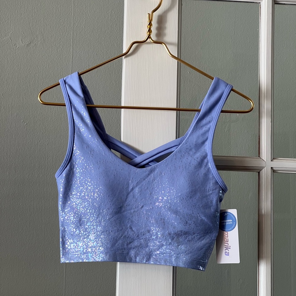 Marika Blue Shimmer Carter Long Sports Bra